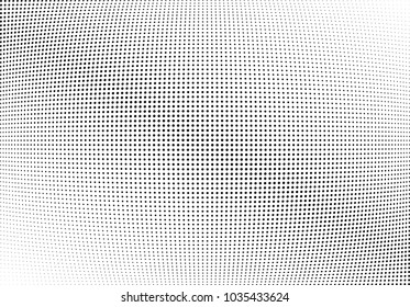 Abstract halftone wave dotted background. Halftone twisted grunge pattern, dot, circle.  Vector modern optical halftone pop art texture for poster, business card, cover, label mock-up, sticker layout