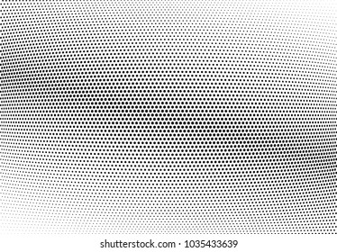 Abstract halftone wave dotted background. Halftone twisted grunge pattern, dot, circle.  Vector modern optical halftone pop art texture for poster, business card, cover, label mock-up, sticker layout