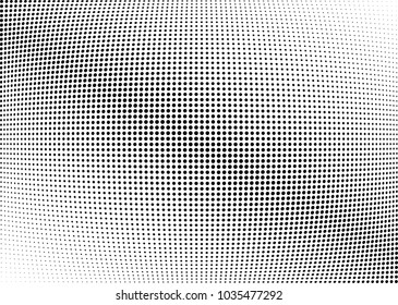 Abstract halftone wave dotted background. Halftone twisted grunge pattern, dot, circle.  Vector modern optical halftone pop art texture for poster, business card, cover, label mock-up, sticker layout