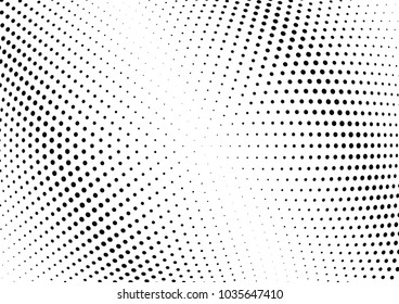 Abstract halftone wave dotted background. Halftone twisted grunge pattern, dot, circle.  Vector modern optical halftone pop art texture for poster, business card, cover, label mock-up, sticker layout
