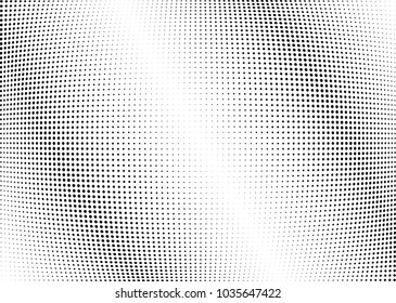 Abstract halftone wave dotted background. Halftone twisted grunge pattern, dot, circle.  Vector modern optical halftone pop art texture for poster, business card, cover, label mock-up, sticker layout