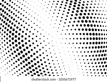 Abstract halftone wave dotted background. Halftone twisted grunge pattern, dot, circle.  Vector modern optical halftone pop art texture for poster, business card, cover, label mock-up, sticker layout