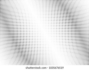 Abstract halftone wave dotted background. Halftone twisted grunge pattern, dot, circle.  Vector modern optical halftone pop art texture for poster, business card, cover, label mock-up, sticker layout