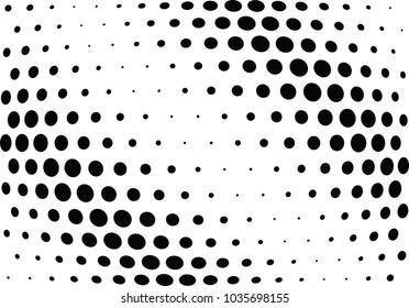 Abstract halftone wave dotted background. Halftone twisted grunge pattern, dot, circle.  Vector modern optical halftone pop art texture for poster, business card, cover, label mock-up, sticker layout