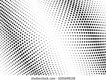 Abstract halftone wave dotted background. Halftone twisted grunge pattern, dot, circle.  Vector modern optical halftone pop art texture for poster, business card, cover, label mock-up, sticker layout