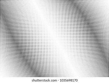 Abstract halftone wave dotted background. Halftone twisted grunge pattern, dot, circle.  Vector modern optical halftone pop art texture for poster, business card, cover, label mock-up, sticker layout