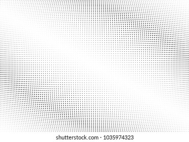 Abstract halftone wave dotted background. Halftone twisted grunge pattern, dot, circle.  Vector modern optical halftone pop art texture for poster, business card, cover, label mock-up, sticker layout