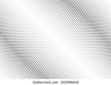 Abstract halftone wave dotted background. Halftone twisted grunge pattern, dot, circle.  Vector modern optical halftone pop art texture for poster, business card, cover, label mock-up, sticker layout