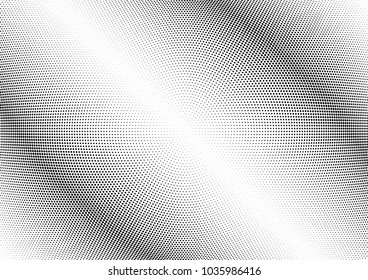 Abstract halftone wave dotted background. Halftone twisted grunge pattern, dot, circle.  Vector modern optical halftone pop art texture for poster, business card, cover, label mock-up, sticker layout