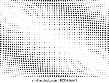 Abstract halftone wave dotted background. Halftone twisted grunge pattern, dot, circle.  Vector modern optical halftone pop art texture for poster, business card, cover, label mock-up, sticker layout