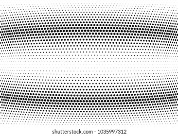 Abstract halftone wave dotted background. Halftone twisted grunge pattern, dot, circle.  Vector modern optical halftone pop art texture for poster, business card, cover, label mock-up, sticker layout