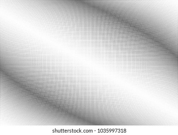 Abstract halftone wave dotted background. Halftone twisted grunge pattern, dot, circle.  Vector modern optical halftone pop art texture for poster, business card, cover, label mock-up, sticker layout