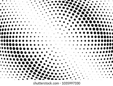 Abstract halftone wave dotted background. Halftone twisted grunge pattern, dot, circle.  Vector modern optical halftone pop art texture for poster, business card, cover, label mock-up, sticker layout