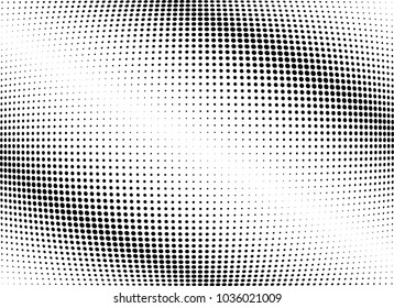 Abstract halftone wave dotted background. Halftone twisted grunge pattern, dot, circle.  Vector modern optical halftone pop art texture for poster, business card, cover, label mock-up, sticker layout