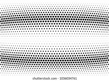 Abstract halftone wave dotted background. Halftone twisted grunge pattern, dot, circle.  Vector modern optical halftone pop art texture for poster, business card, cover, label mock-up, sticker layout