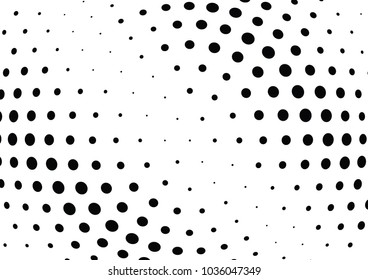 Abstract halftone wave dotted background. Halftone twisted grunge pattern, dot, circle.  Vector modern optical halftone pop art texture for poster, business card, cover, label mock-up, sticker layout
