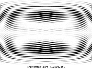 Abstract halftone wave dotted background. Halftone twisted grunge pattern, dot, circle.  Vector modern optical halftone pop art texture for poster, business card, cover, label mock-up, sticker layout