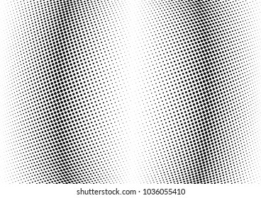 Abstract halftone wave dotted background. Halftone twisted grunge pattern, dot, circle.  Vector modern optical halftone pop art texture for poster, business card, cover, label mock-up, sticker layout