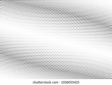 Abstract halftone wave dotted background. Halftone twisted grunge pattern, dot, circle.  Vector modern optical halftone pop art texture for poster, business card, cover, label mock-up, sticker layout