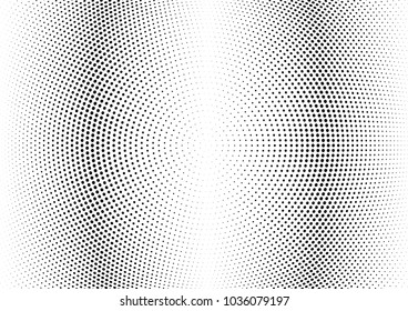 Abstract halftone wave dotted background. Halftone twisted grunge pattern, dot, circle.  Vector modern optical halftone pop art texture for poster, business card, cover, label mock-up, sticker layout