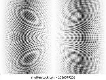 Abstract halftone wave dotted background. Halftone twisted grunge pattern, dot, circle.  Vector modern optical halftone pop art texture for poster, business card, cover, label mock-up, sticker layout