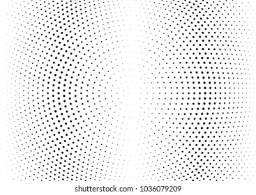 Abstract halftone wave dotted background. Halftone twisted grunge pattern, dot, circle.  Vector modern optical halftone pop art texture for poster, business card, cover, label mock-up, sticker layout
