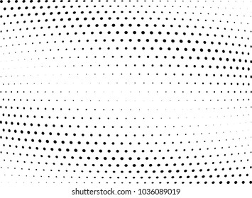 Abstract halftone wave dotted background. Halftone twisted grunge pattern, dot, circle.  Vector modern optical halftone pop art texture for poster, business card, cover, label mock-up, sticker layout