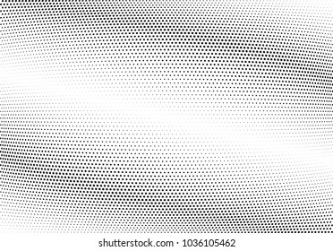 Abstract halftone wave dotted background. Halftone twisted grunge pattern, dot, circle.  Vector modern optical halftone pop art texture for poster, business card, cover, label mock-up, sticker layout