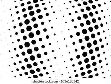 Abstract halftone wave dotted background. Halftone twisted grunge pattern, dot, circle.  Vector modern optical halftone pop art texture for poster, business card, cover, label mock-up, sticker layout