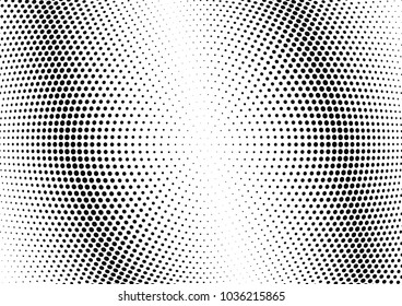 Abstract halftone wave dotted background. Halftone twisted grunge pattern, dot, circle.  Vector modern optical halftone pop art texture for poster, business card, cover, label mock-up, sticker layout