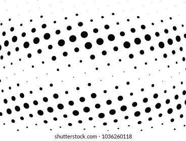 Abstract halftone wave dotted background. Halftone twisted grunge pattern, dot, circle.  Vector modern optical halftone pop art texture for poster, business card, cover, label mock-up, sticker layout