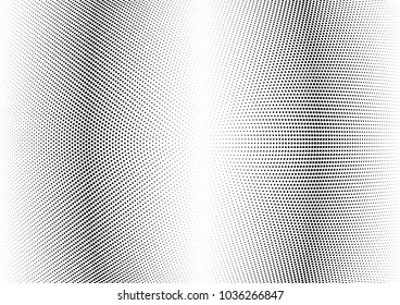 Abstract halftone wave dotted background. Halftone twisted grunge pattern, dot, circle.  Vector modern optical halftone pop art texture for poster, business card, cover, label mock-up, sticker layout