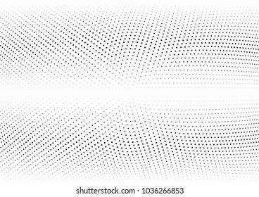 Abstract halftone wave dotted background. Halftone twisted grunge pattern, dot, circle.  Vector modern optical halftone pop art texture for poster, business card, cover, label mock-up, sticker layout