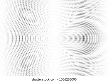 Abstract halftone wave dotted background. Halftone twisted grunge pattern, dot, circle.  Vector modern optical halftone pop art texture for poster, business card, cover, label mock-up, sticker layout