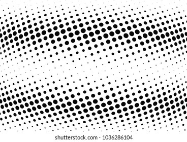 Abstract halftone wave dotted background. Halftone twisted grunge pattern, dot, circle.  Vector modern optical halftone pop art texture for poster, business card, cover, label mock-up, sticker layout