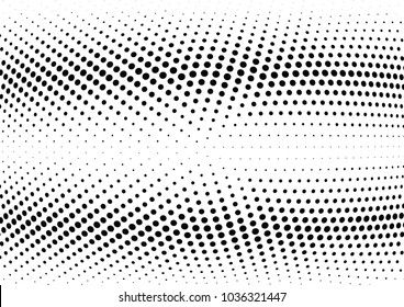 Abstract halftone wave dotted background. Halftone twisted grunge pattern, dot, circle.  Vector modern optical halftone pop art texture for poster, business card, cover, label mock-up, sticker layout