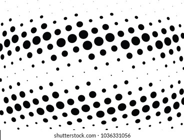 Abstract halftone wave dotted background. Halftone twisted grunge pattern, dot, circle.  Vector modern optical halftone pop art texture for poster, business card, cover, label mock-up, sticker layout
