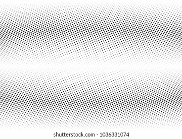 Abstract halftone wave dotted background. Halftone twisted grunge pattern, dot, circle.  Vector modern optical halftone pop art texture for poster, business card, cover, label mock-up, sticker layout