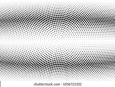 Abstract halftone wave dotted background. Halftone twisted grunge pattern, dot, circle.  Vector modern optical halftone pop art texture for poster, business card, cover, label mock-up, sticker layout