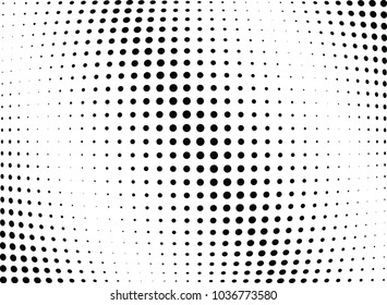 Abstract halftone wave dotted background. Halftone twisted grunge pattern, dot, circle.  Vector modern optical halftone pop art texture for poster, business card, cover, label mock-up, sticker layout