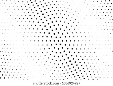 Abstract halftone wave dotted background. Halftone twisted grunge pattern, dot, circle.  Vector modern optical halftone pop art texture for poster, business card, cover, label mock-up, sticker layout