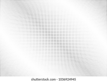 Abstract halftone wave dotted background. Halftone twisted grunge pattern, dot, circle.  Vector modern optical halftone pop art texture for poster, business card, cover, label mock-up, sticker layout