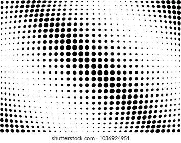 Abstract halftone wave dotted background. Halftone twisted grunge pattern, dot, circle.  Vector modern optical halftone pop art texture for poster, business card, cover, label mock-up, sticker layout