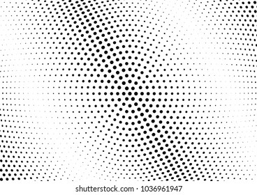 Abstract halftone wave dotted background. Halftone twisted grunge pattern, dot, circle.  Vector modern optical halftone pop art texture for poster, business card, cover, label mock-up, sticker layout