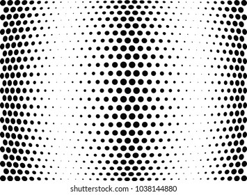 Abstract halftone wave dotted background. Halftone twisted grunge pattern, dot, circle.  Vector modern optical halftone pop art texture for poster, business card, cover, label mock-up, sticker layout