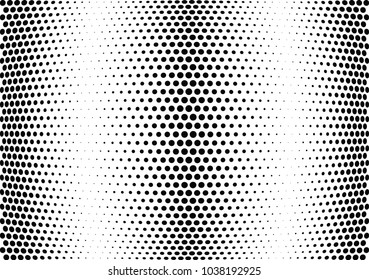 Abstract halftone wave dotted background. Halftone twisted grunge pattern, dot, circle.  Vector modern optical halftone pop art texture for poster, business card, cover, label mock-up, sticker layout