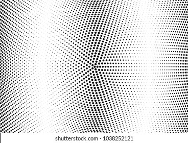 Abstract halftone wave dotted background. Halftone twisted grunge pattern, dot, circle.  Vector modern optical halftone pop art texture for poster, business card, cover, label mock-up, sticker layout