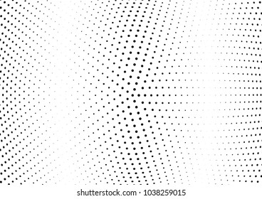 Abstract halftone wave dotted background. Halftone twisted grunge pattern, dot, circle.  Vector modern optical halftone pop art texture for poster, business card, cover, label mock-up, sticker layout