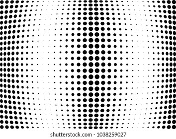 Abstract halftone wave dotted background. Halftone twisted grunge pattern, dot, circle.  Vector modern optical halftone pop art texture for poster, business card, cover, label mock-up, sticker layout