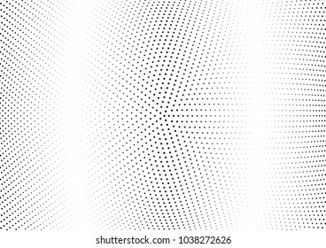 Abstract halftone wave dotted background. Halftone twisted grunge pattern, dot, circle.  Vector modern optical halftone pop art texture for poster, business card, cover, label mock-up, sticker layout
